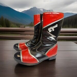 VINTAGE Frank Thomas Memorabilia Red and Black Racing Boots Size 8 UK US 9 EUR42